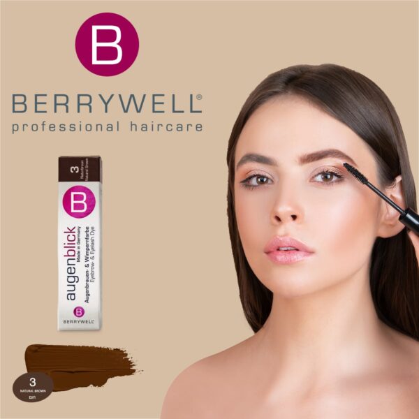 צבע גבות וריסים מקצועי Berrywell – חום טבעי מס' 3 (תוצרת גרמניה)