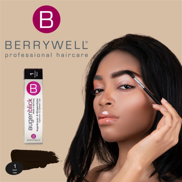 צבע גבות וריסים מקצועי Berrywell – שחור מס' 1 (תוצרת גרמניה)