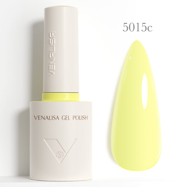 לק ג’ל ונליסה Venalisa בנפח 10 מ”ל – סדרת פרימיום (HEMA FREE) – גוון 5015c (צהוב בננה פסטל)