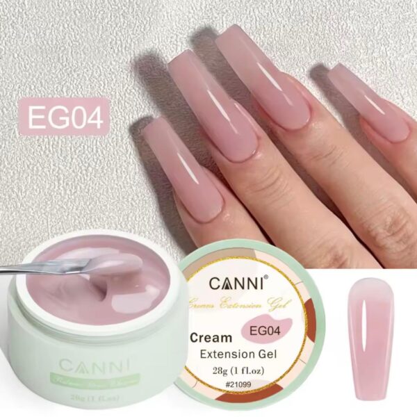 ג'ל בנייה קאני Canni Cream Extension Gel בנפח 28 גרם – גוון EG04 (ניוד ורדרד חלבי)