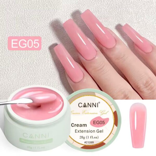 ג'ל בנייה קאני Canni Cream Extension Gel בנפח 28 גרם – גוון EG05 (ורוד ורד טבעי)