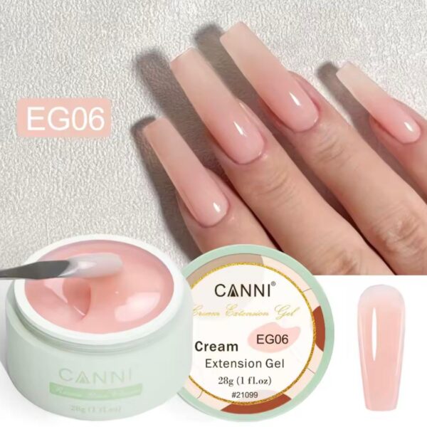 ג'ל בנייה קאני Canni Cream Extension Gel בנפח 28 גרם – גוון EG06 (ניוד אפרסקי טבעי)
