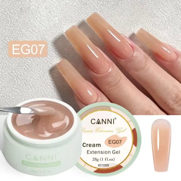 ג'ל בנייה קאני Canni Cream Extension Gel בנפח 28 גרם – גוון EG07 (ניוד חולי טבעי)