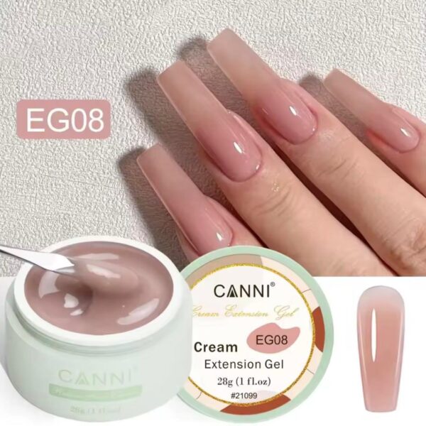 ג'ל בנייה קאני Canni Cream Extension Gel בנפח 28 גרם – גוון EG08 (ניוד ורוד-חום כהה)