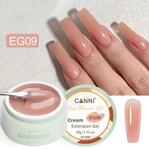 ג'ל בנייה קאני Canni Cream Extension Gel בנפח 28 גרם – גוון EG09 (ניוד אפרסק-ורדרד)