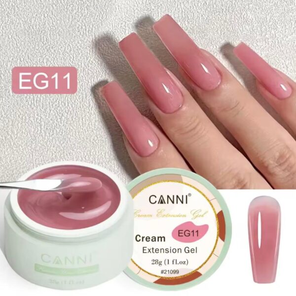 ג'ל בנייה קאני Canni Cream Extension Gel בנפח 28 גרם – גוון EG11 (ורוד בז' קלאסי)