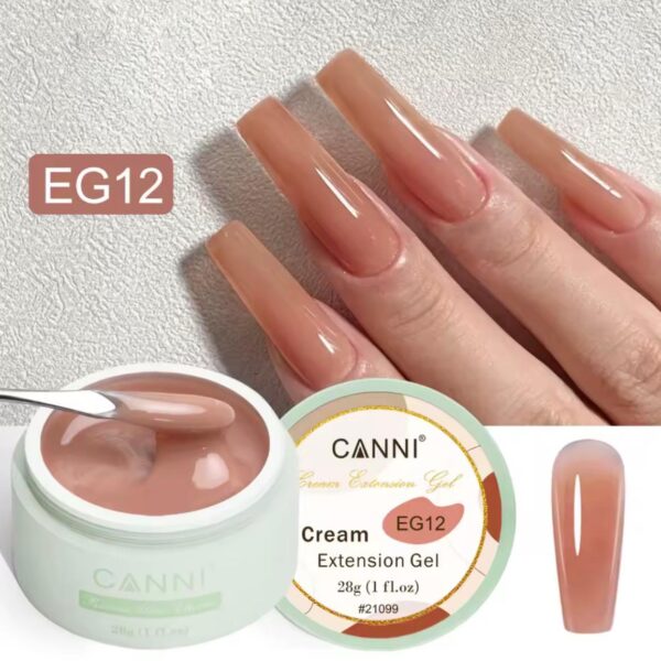ג'ל בנייה קאני Canni Cream Extension Gel בנפח 28 גרם – גוון EG12 (ניוד קאמל חמים)