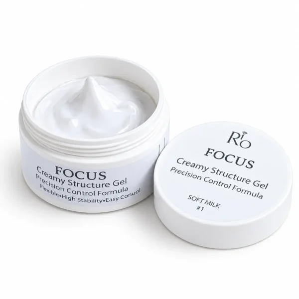 ג'ל בנייה חמאה ריו Rio FOCUS Creamy Structure גוון Soft Milk #1 לבן חלבי – 30 גרם