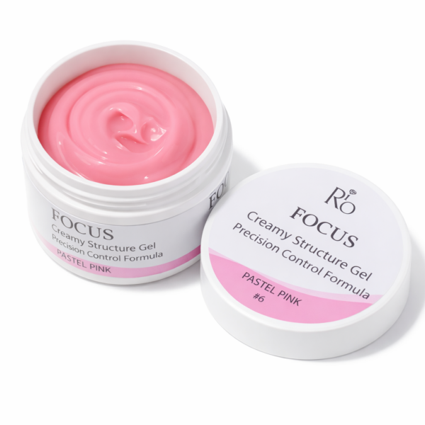 ג'ל בנייה במרקם חמאה ריו Rio FOCUS Creamy Structure Gel – גוון Pastel Pink #6 ורוד פסטל (30 גרם)