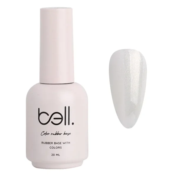 ראבר בייס צבעוני מנצנץ בבקבוק בל Bell מספר 003 (Bride to be - ורוד חלבי פנינתי) - 20 מ"ל למבנה אנטומי מושלם