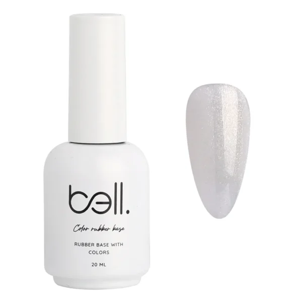 ראבר בייס צבעוני מנצנץ בבקבוק בל Bell מספר 004 (Bachelorette Party - כסוף חלבי מנצנץ) - 20 מ"ל למבנה אנטומי מושלם
