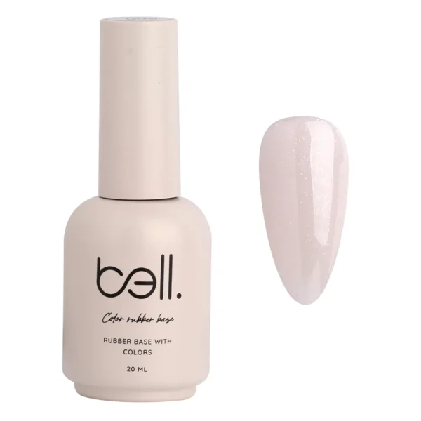 ראבר בייס צבעוני מנצנץ בבקבוק בל Bell מספר 005 (Just Married - ורוד חלבי רומנטי מנצנץ) - 20 מ"ל למבנה אנטומי מושלם