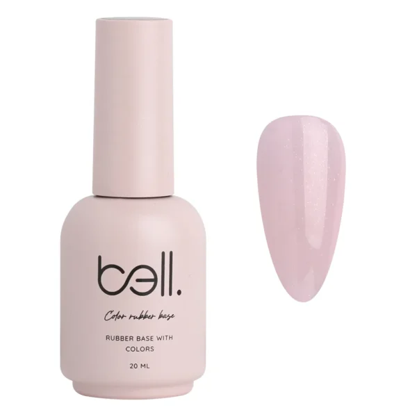 ראבר בייס צבעוני מנצנץ בבקבוק בל Bell מספר 009 (Single Lady - ורוד בייבי חלבי מנצנץ) - 20 מ"ל למבנה אנטומי מושלם
