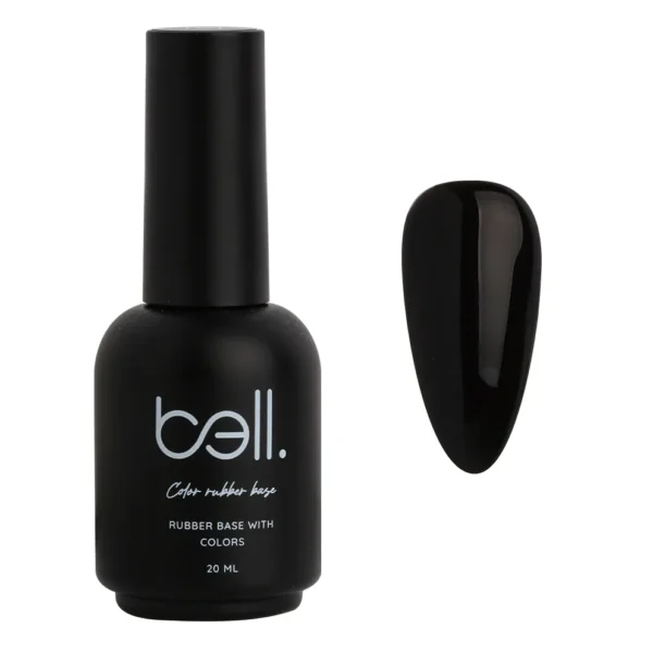 ראבר בייס צבעוני בבקבוק בל Bell מספר 101 (Black Mirror - שחור מראה עמוק בכיסוי מלא) - 20 מ"ל למבנה אנטומי מושלם