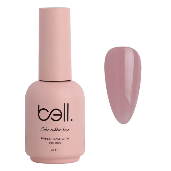 ראבר בייס צבעוני בבקבוק בל Bell מספר 222 (Stitch - ורוד מוב מעושן עמוק בכיסוי מלא) - 20 מ"ל למבנה אנטומי מושלם