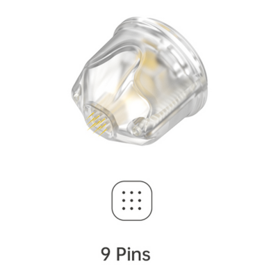מארז מחטי טיטניום 9 פינים (PIN 9) למכשיר מיקרונידלינג SKINTRIX TIP לטיפול ממוקד – מארז 10 יח'